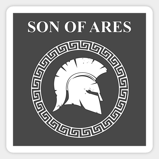 Son of Ares Ancient Greek War God Sticker by AgemaApparel